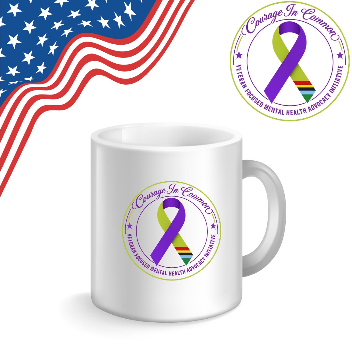 Courage in Common Coffee Cup - Veteran Awareness